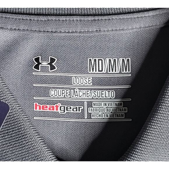 NWT UNDER ARMOUR Notre Dame Fighting Irish Golf Polo Shirt Grey Men’s Size M - Picture 5 of 11